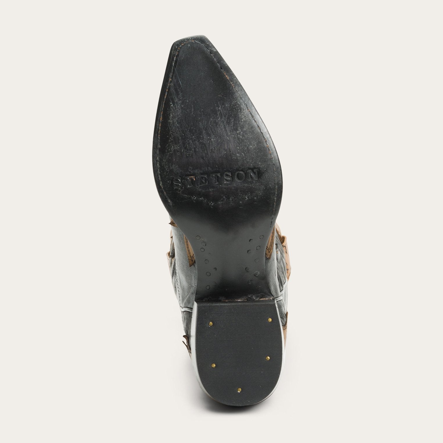 Faye Cowgirl & Horse Underlay Leather Boot | Stetson Black
