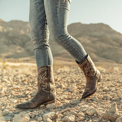 Iris Mid-Calf Embroidered Boot | Stetson Brown