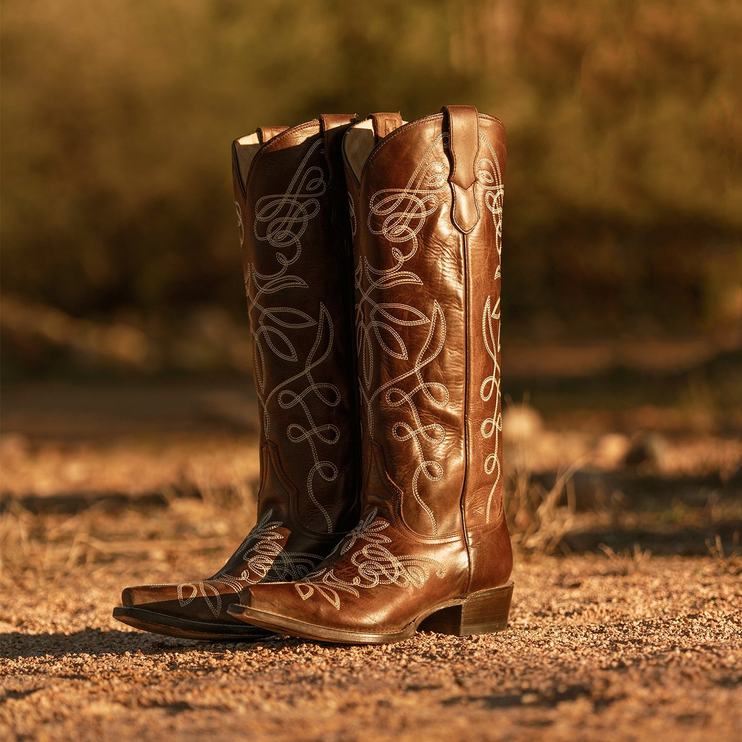 Adeline Burnished Brown Back Zip Cowboy Boot | Stetson Brown