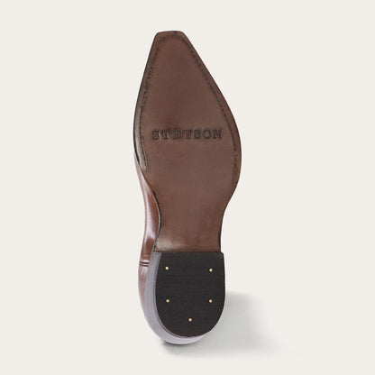 Adeline Burnished Brown Back Zip Cowboy Boot | Stetson Brown