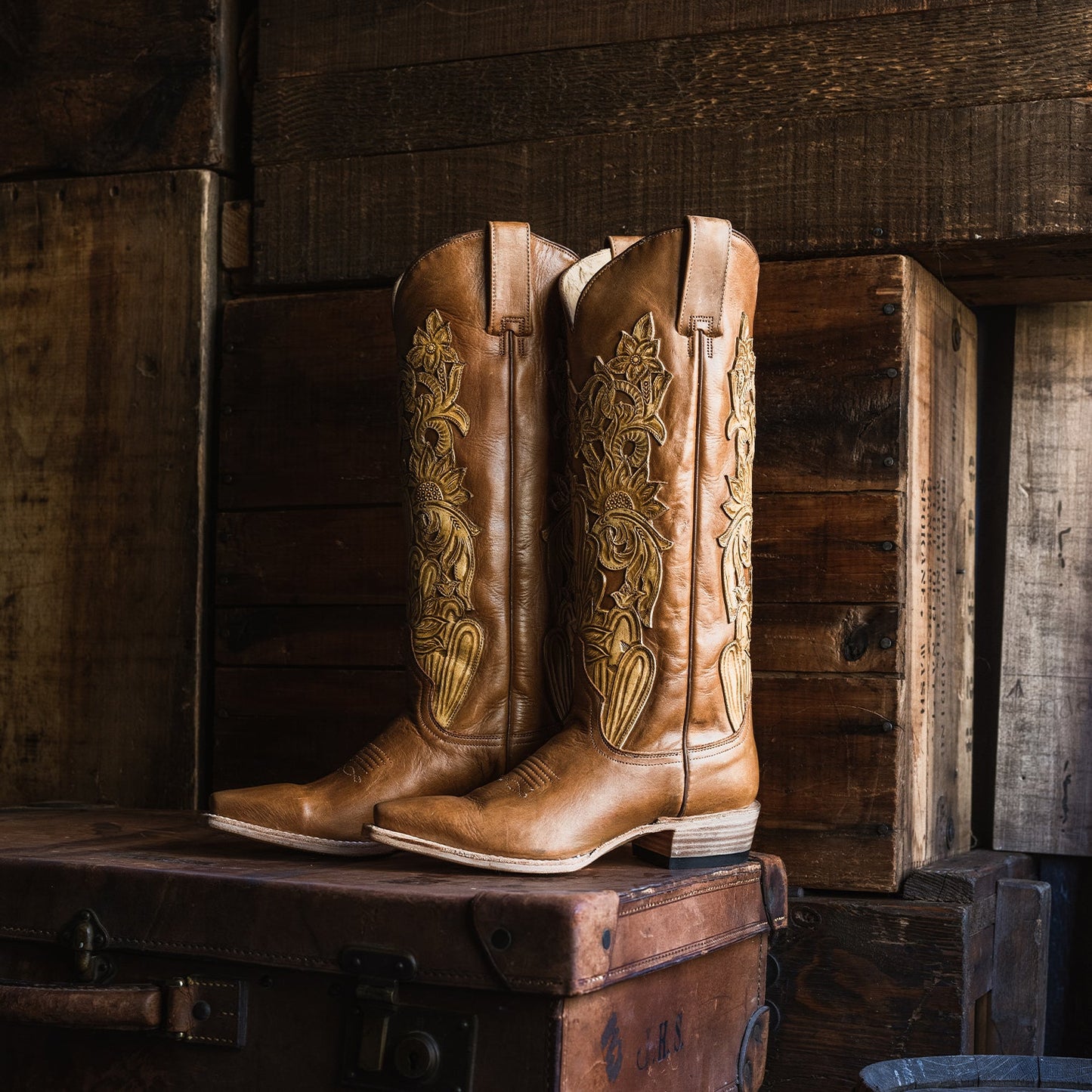 Jules Hand Tooled Leather Boot | Stetson Brown
