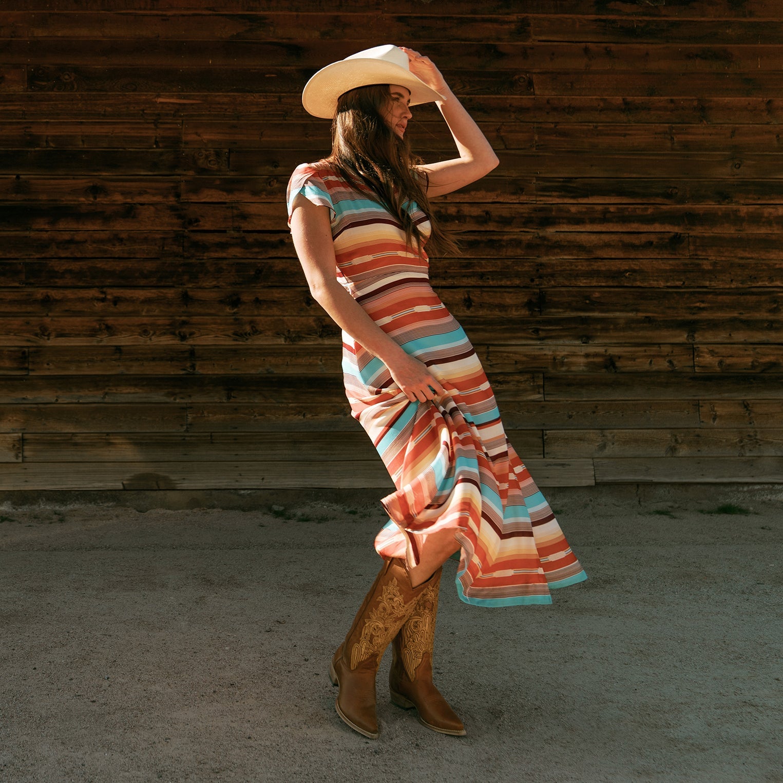 Jules Hand Tooled Leather Boot | Stetson Brown
