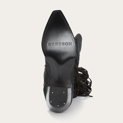 Glam Over-The-Knee Fringe Boot | Stetson Black Leather