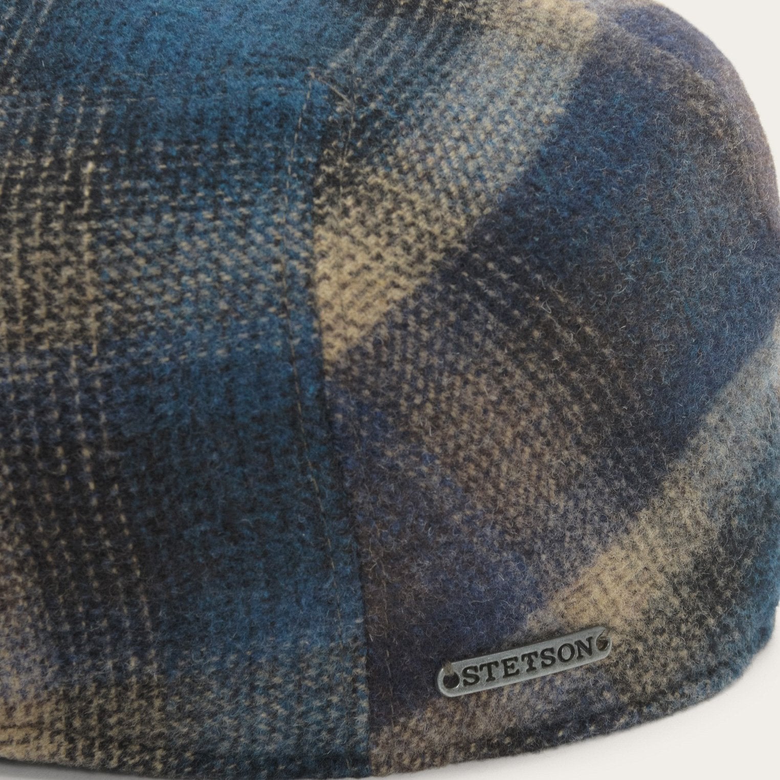 Ivy Virgin Wool Cap | Stetson Blue Beige Check