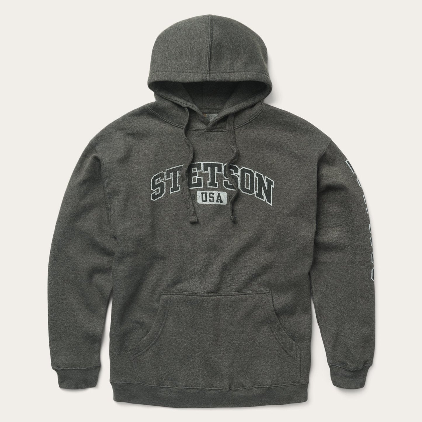 Charcoal Heather Fleece Hooded Sweatshirt | Stetson Grey