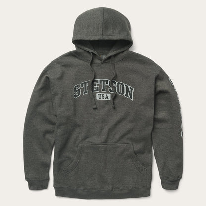 Charcoal Heather Fleece Hooded Sweatshirt | Stetson Grey