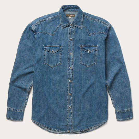 Classic Denim Shirt | Stetson Blue