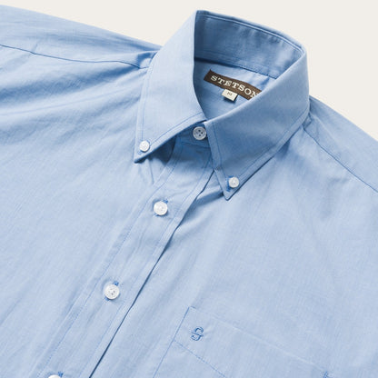 Blue Solid One-Pocket Snap-Front Shirt | Stetson Blue