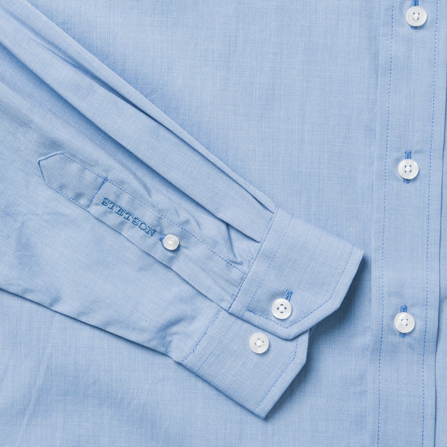 Blue Solid One-Pocket Snap-Front Shirt | Stetson Blue
