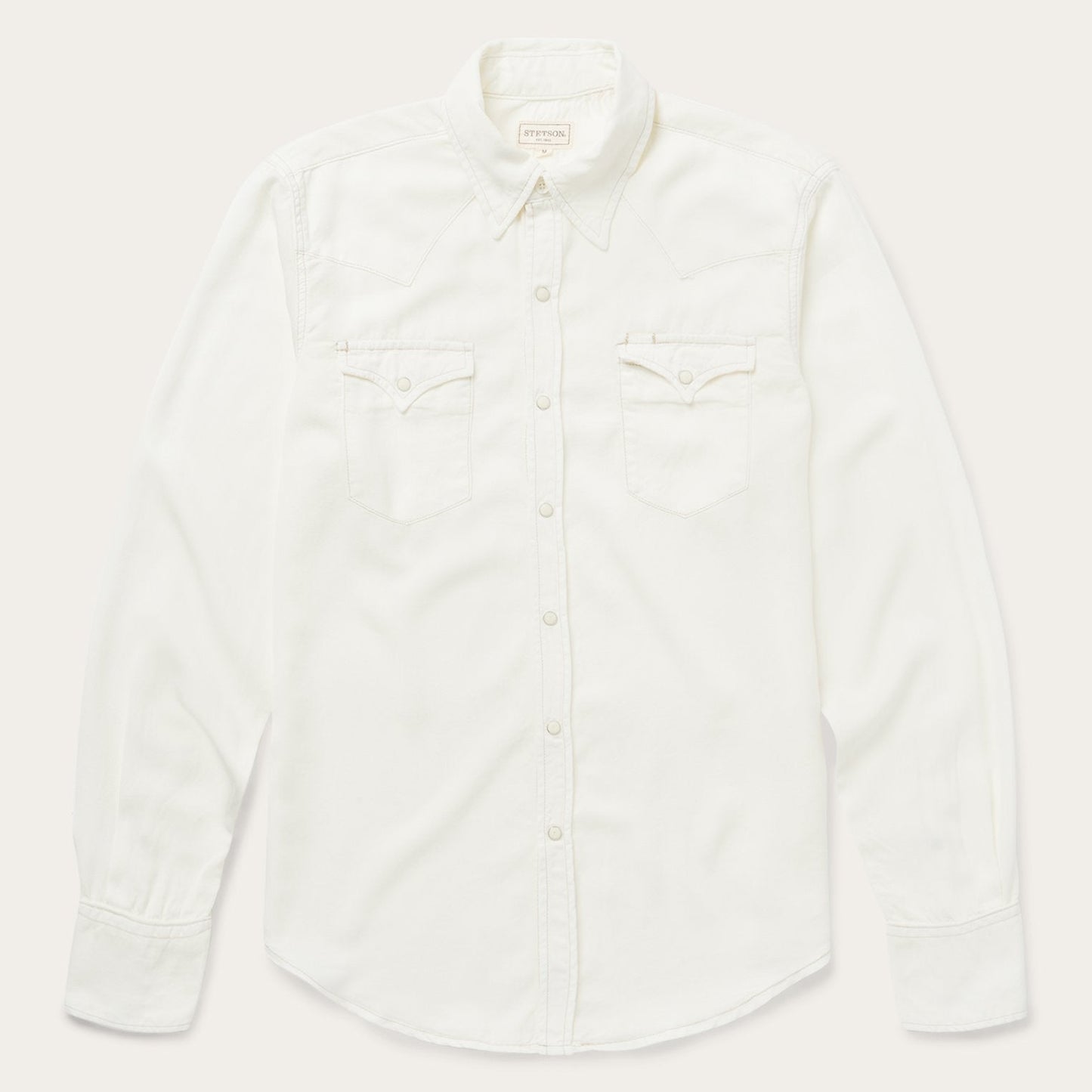 Cream Twill Shirt | Stetson White