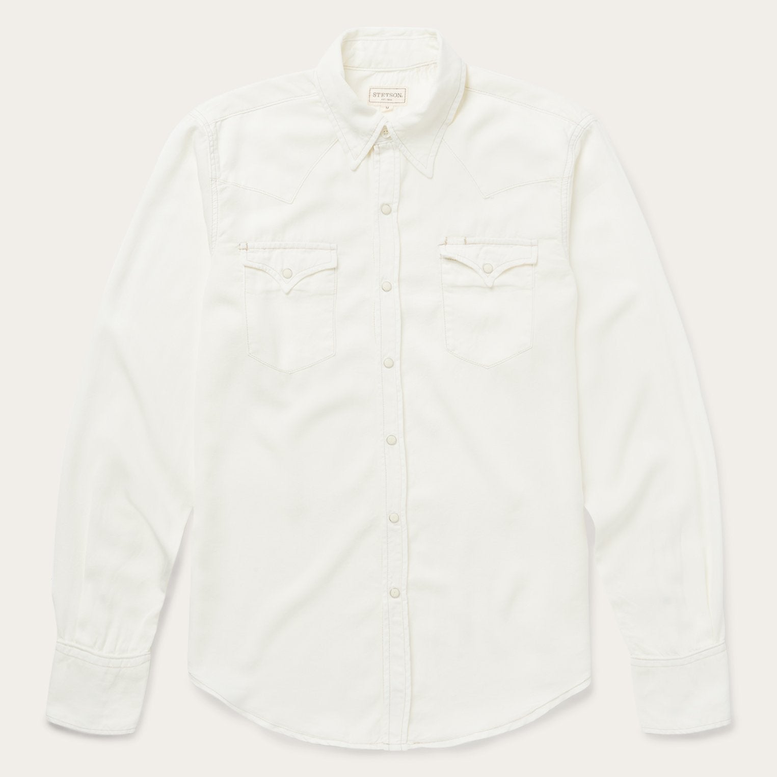 Cream Twill Shirt | Stetson White