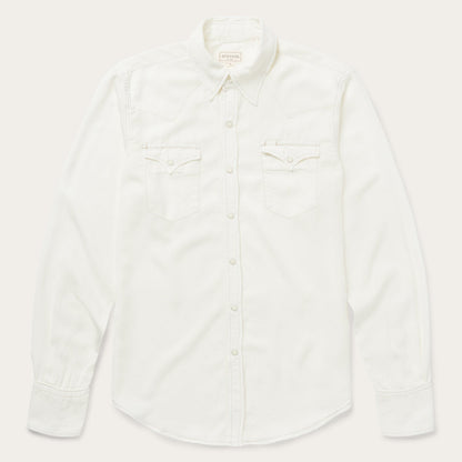 Cream Twill Shirt | Stetson White