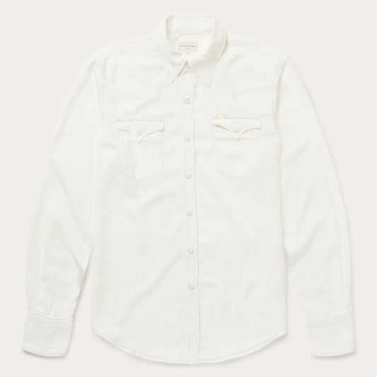 Cream Twill Shirt | Stetson White