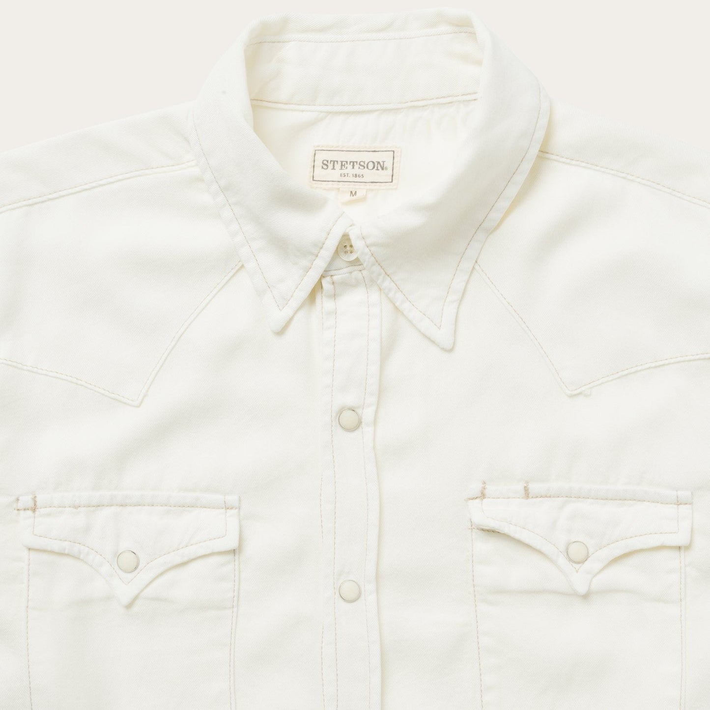 Cream Twill Shirt | Stetson White