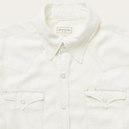Cream Twill Shirt | Stetson White