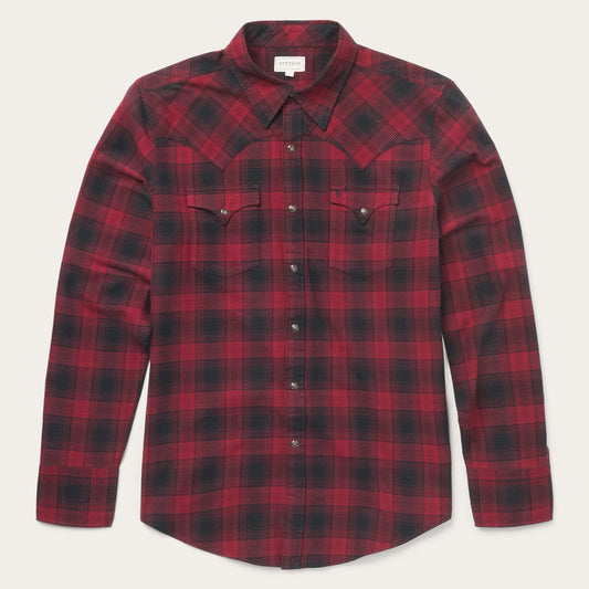 Brushed Twill Plaid Shirt | Stetson Black