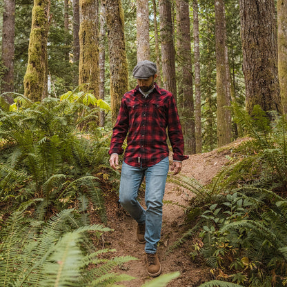 Brushed Twill Plaid Shirt | Stetson Black