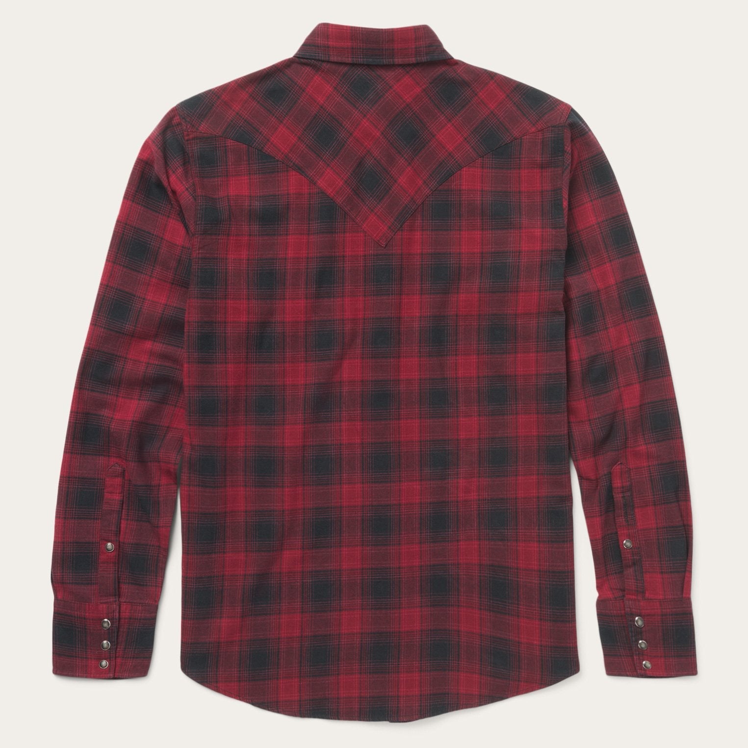 Brushed Twill Plaid Shirt | Stetson Black