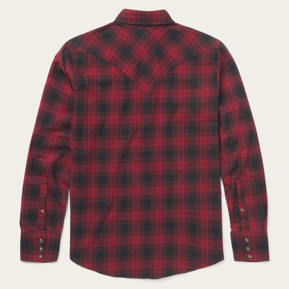 Brushed Twill Plaid Shirt | Stetson Black