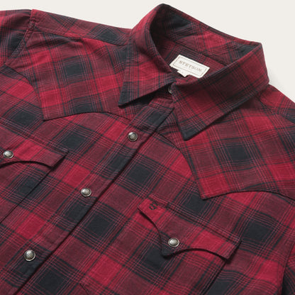 Brushed Twill Plaid Shirt | Stetson Black