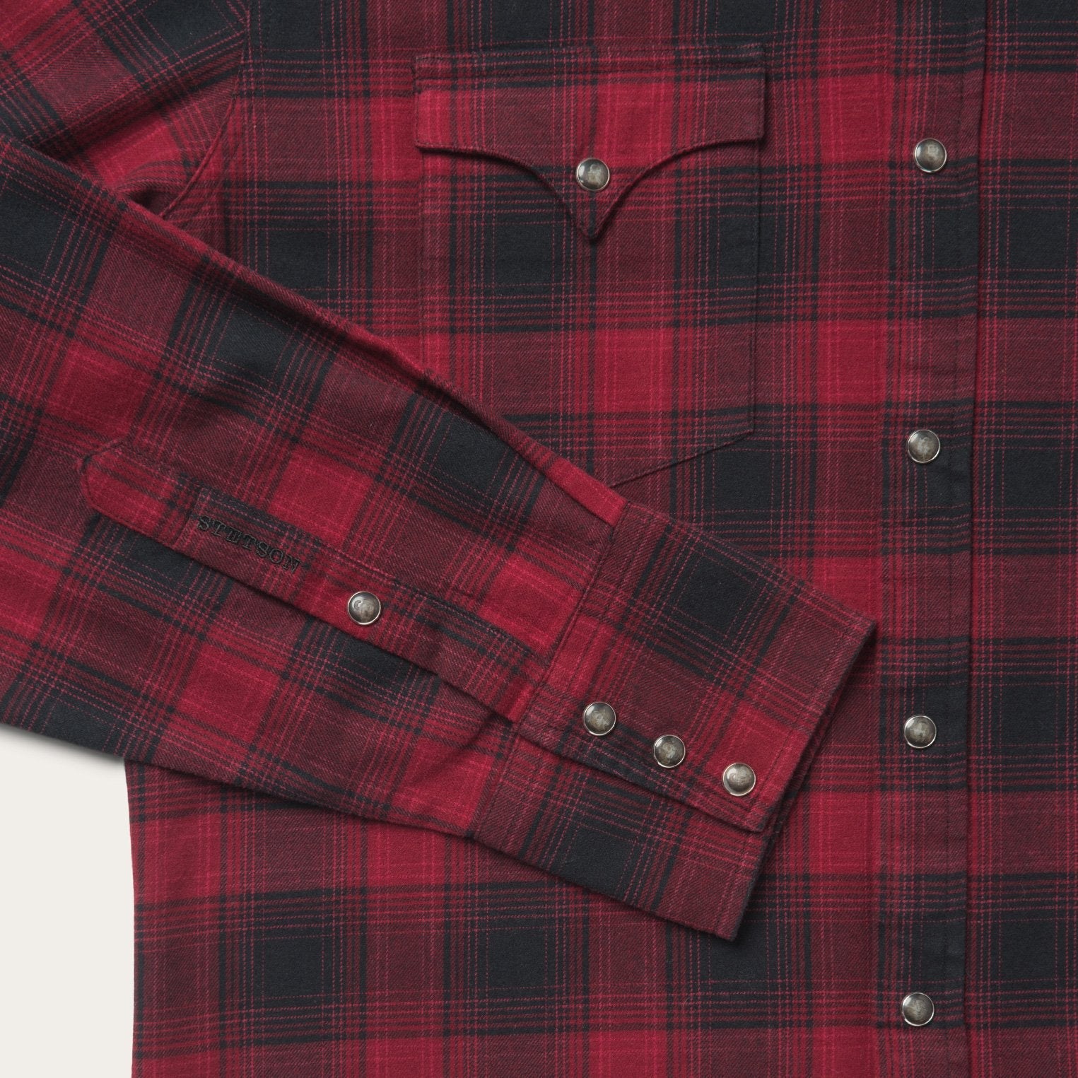 Brushed Twill Plaid Shirt | Stetson Black
