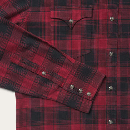 Brushed Twill Plaid Shirt | Stetson Black
