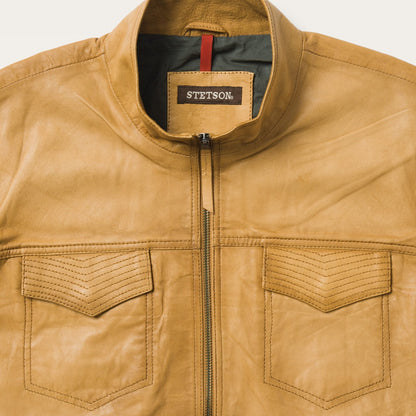 Butter Soft Distressed Leather Jacket | Stetson Brown