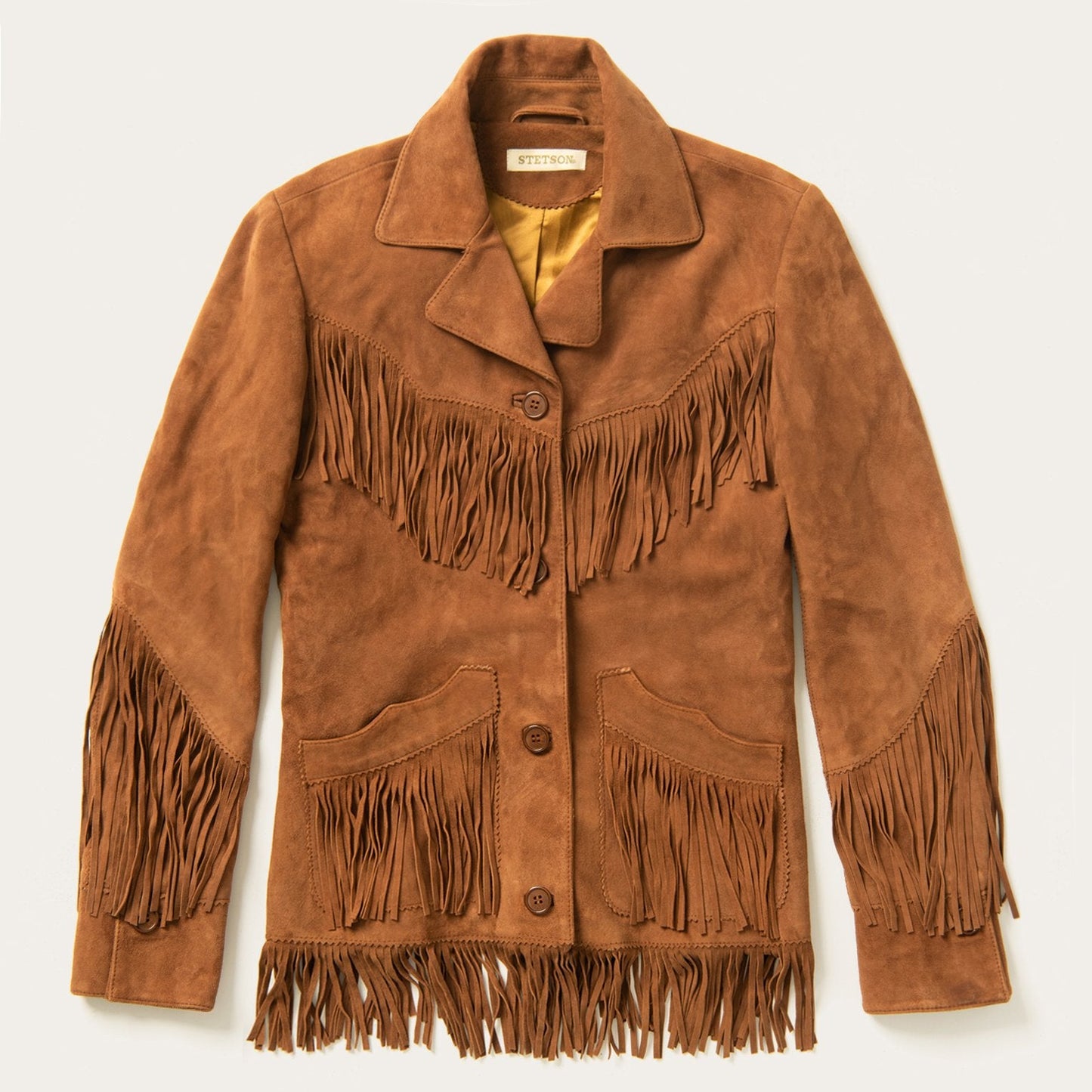 Lamb Suede Fringed Jacket | Stetson Brown