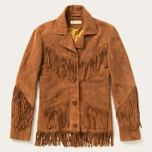 Lamb Suede Fringed Jacket | Stetson Brown