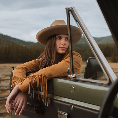 Lamb Suede Fringed Jacket | Stetson Brown