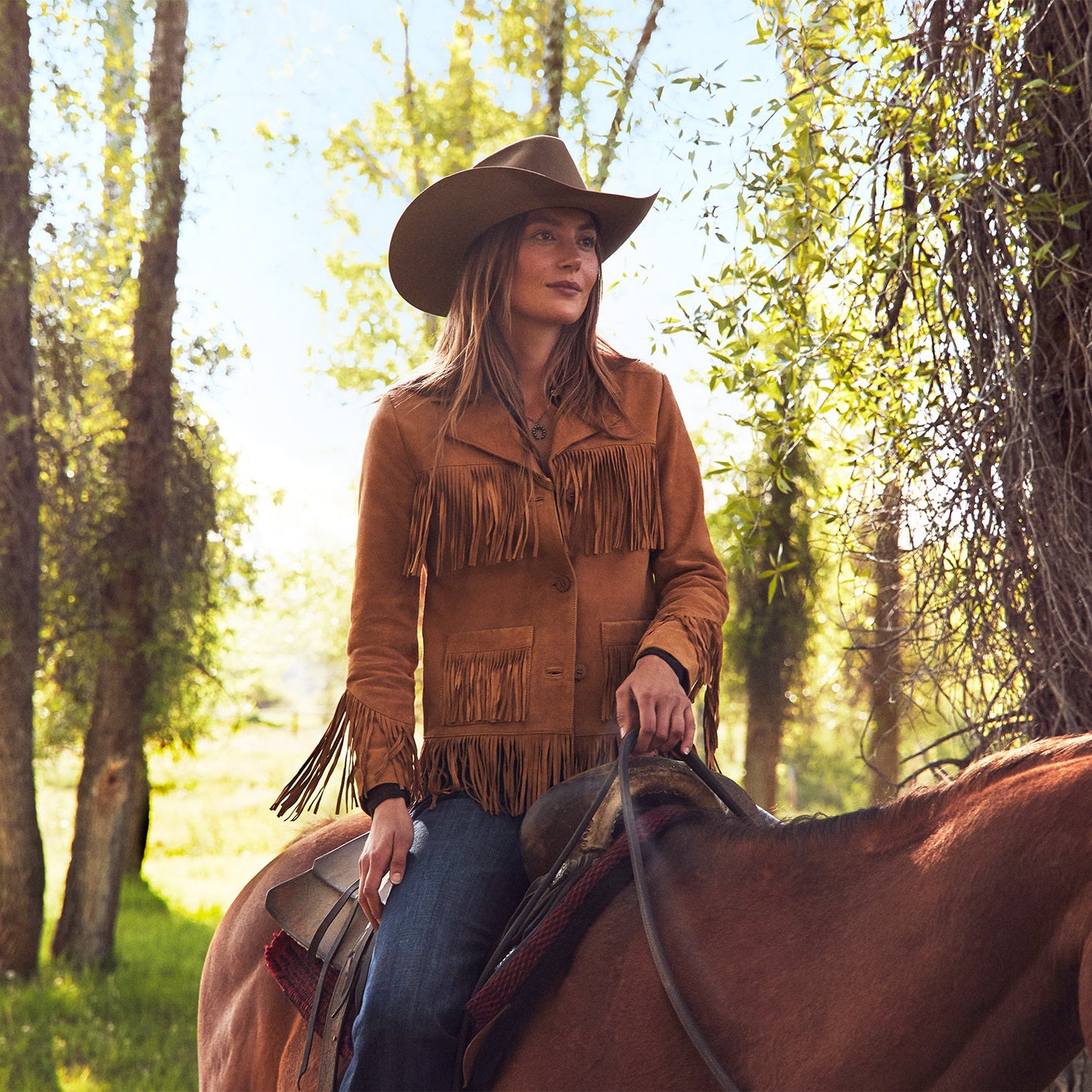 Fringe Suede Jacket | Stetson Tan