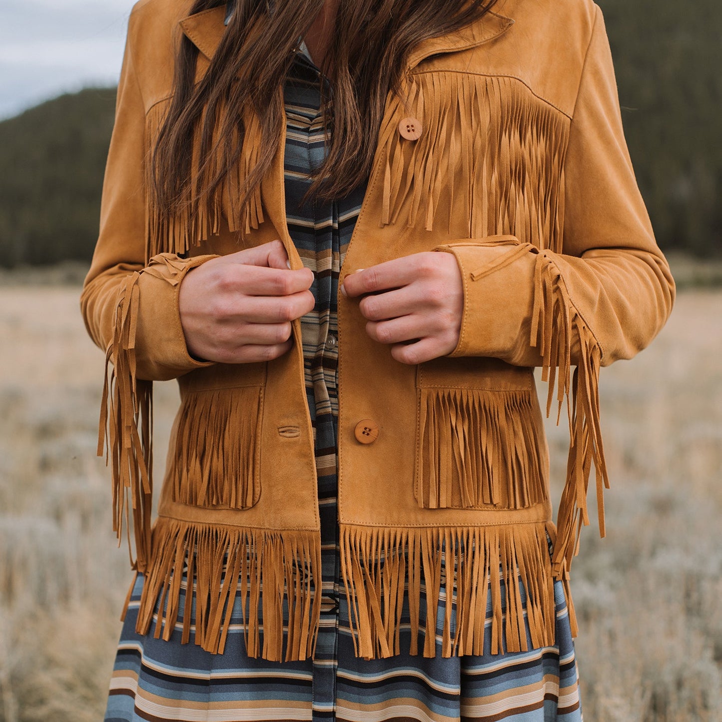 Fringe Suede Jacket | Stetson Tan