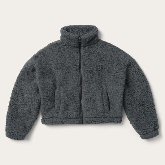 Fuzzy Teddy Bear Fleece Jacket | Stetson Grey