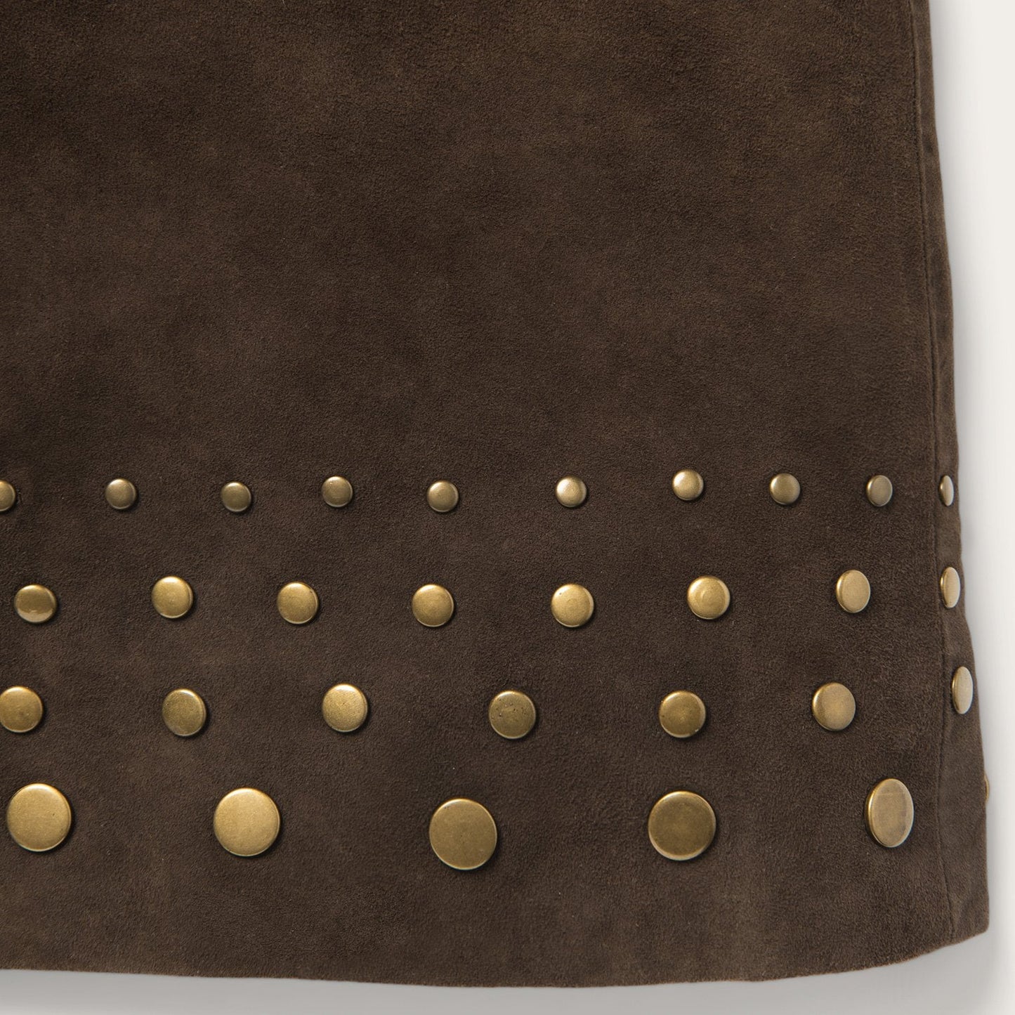 Lamb Suede Skirt with Nailheads | Stetson Brown