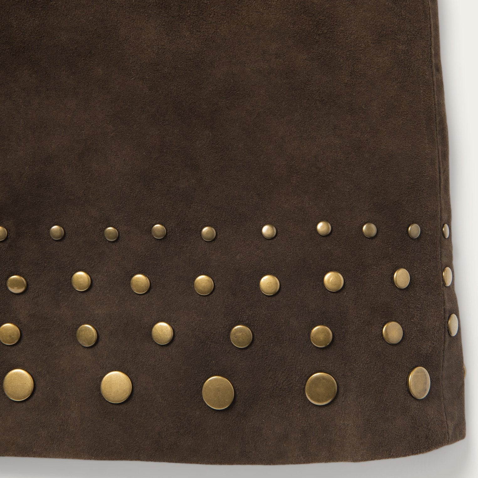 Lamb Suede Skirt with Nailheads | Stetson Brown