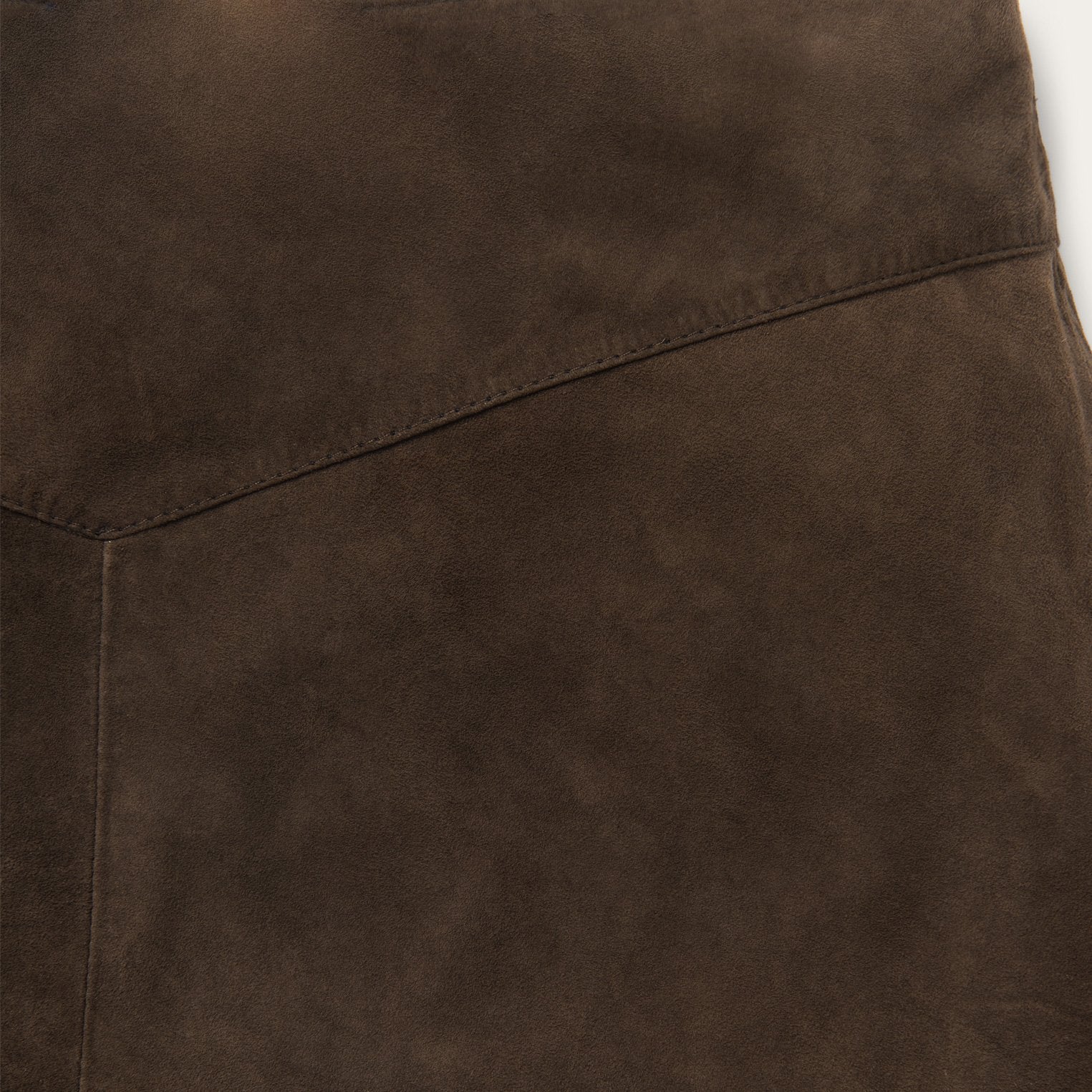 Lamb Suede Skirt with Nailheads | Stetson Brown