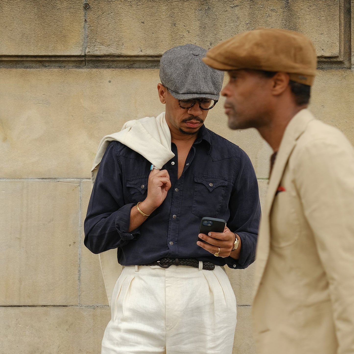 Wool Herringbone Hatteras | Stetson Grey Herringbone