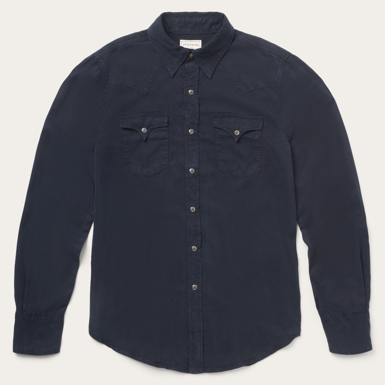 Navy Twill Shirt | Stetson Blue