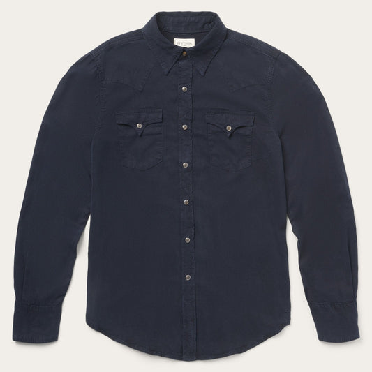 Navy Twill Shirt | Stetson Blue