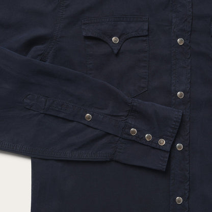 Navy Twill Shirt | Stetson Blue