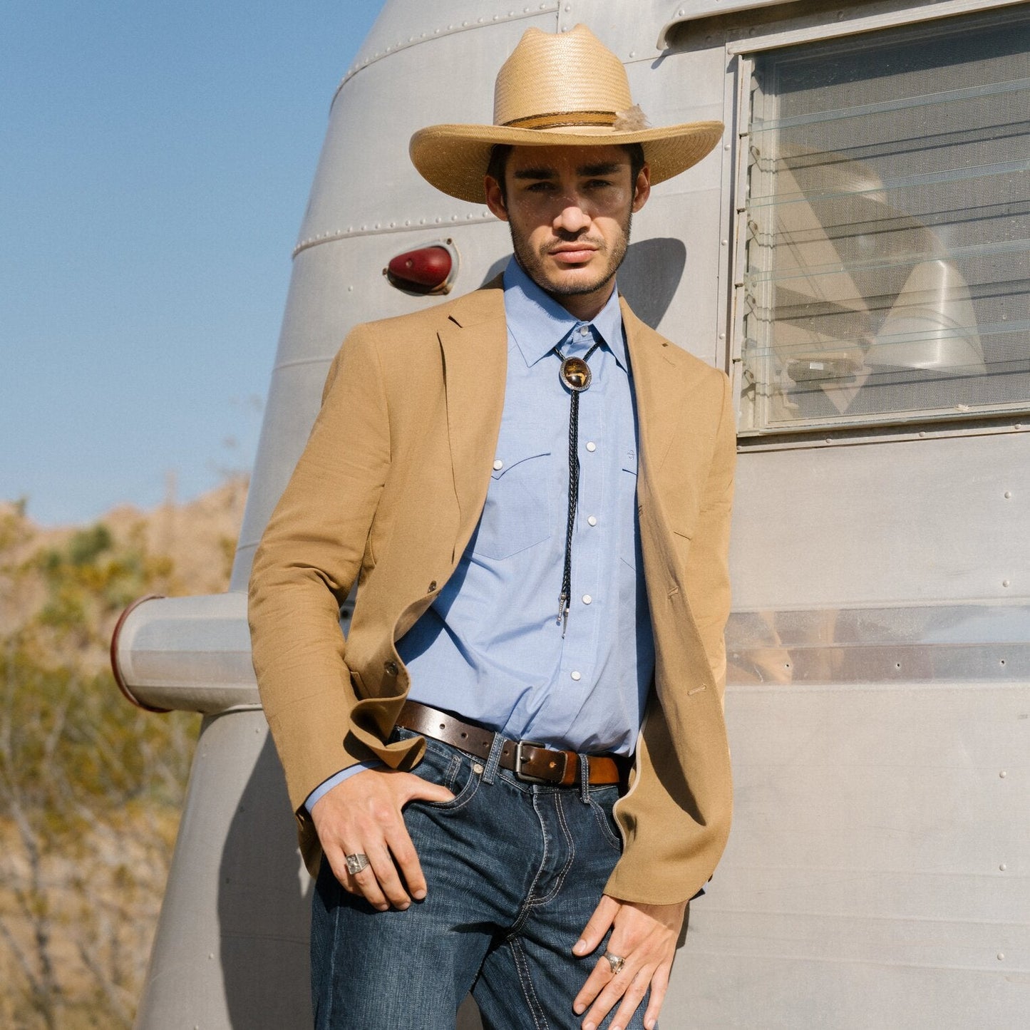 Blue End On End Solid Shirt | Stetson Blue