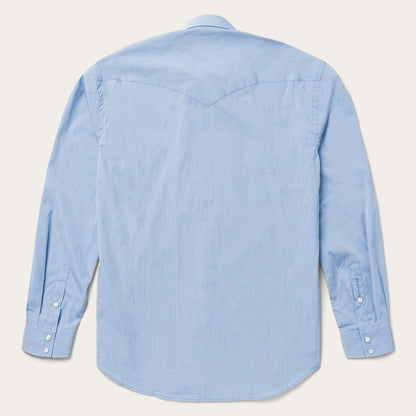 Blue End On End Solid Shirt | Stetson Blue
