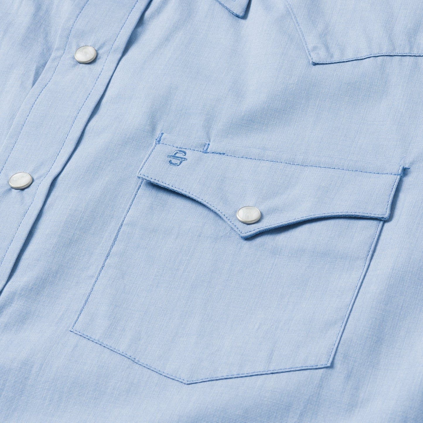 Blue End On End Solid Shirt | Stetson Blue