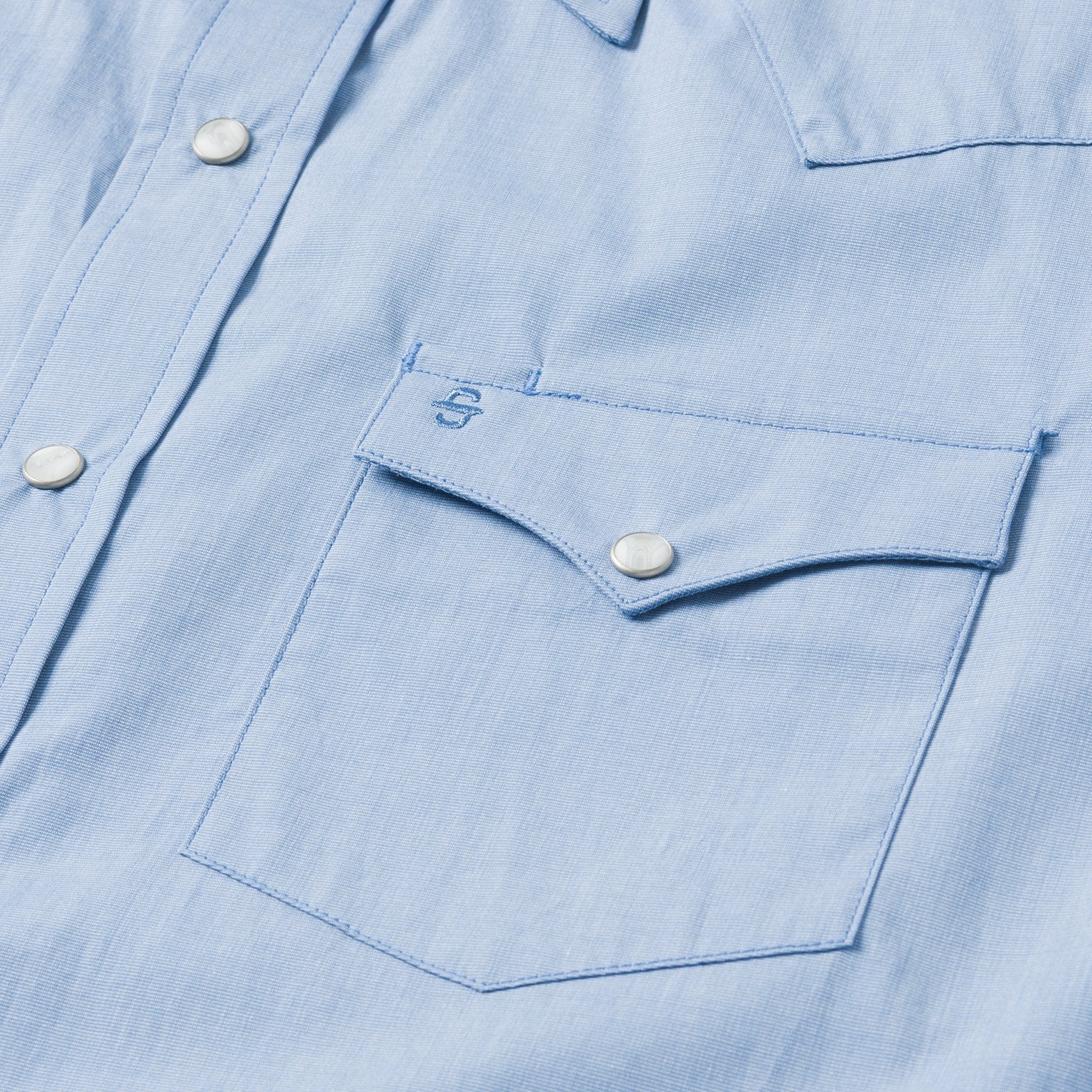 Blue End On End Solid Shirt | Stetson Blue