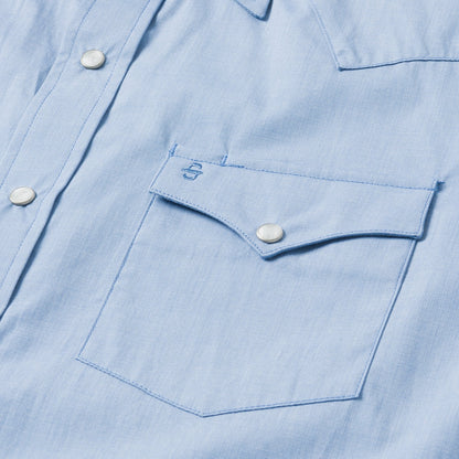 Blue End On End Solid Shirt | Stetson Blue