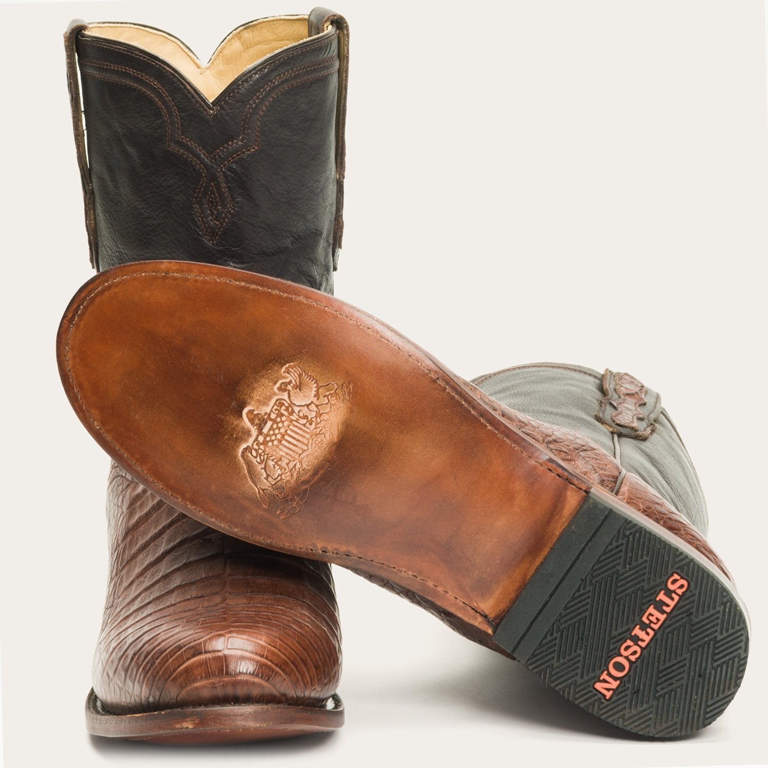 Puncher Exotic Boots | Stetson Brown