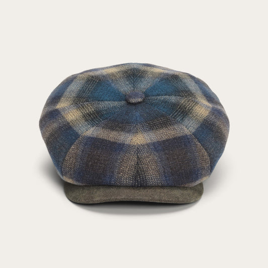 Hatteras Virgin Wool Cap | Stetson Blue/Beige Check
