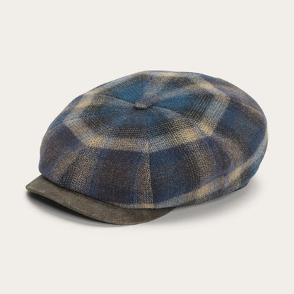 Hatteras Virgin Wool Cap | Stetson Blue/Beige Check