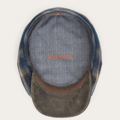 Hatteras Virgin Wool Cap | Stetson Blue/Beige Check