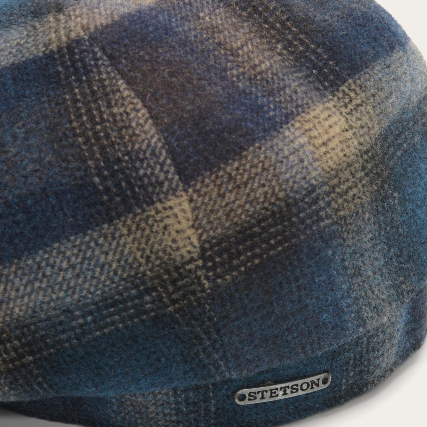 Hatteras Virgin Wool Cap | Stetson Blue/Beige Check